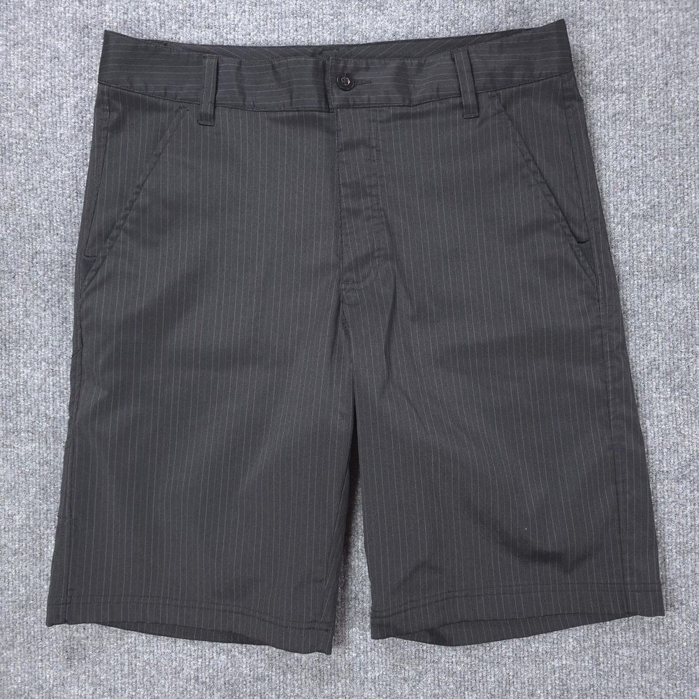 Fila Sport Golf Shorts Mens 32 Black Flat Front Pinstripe Stretch Performance